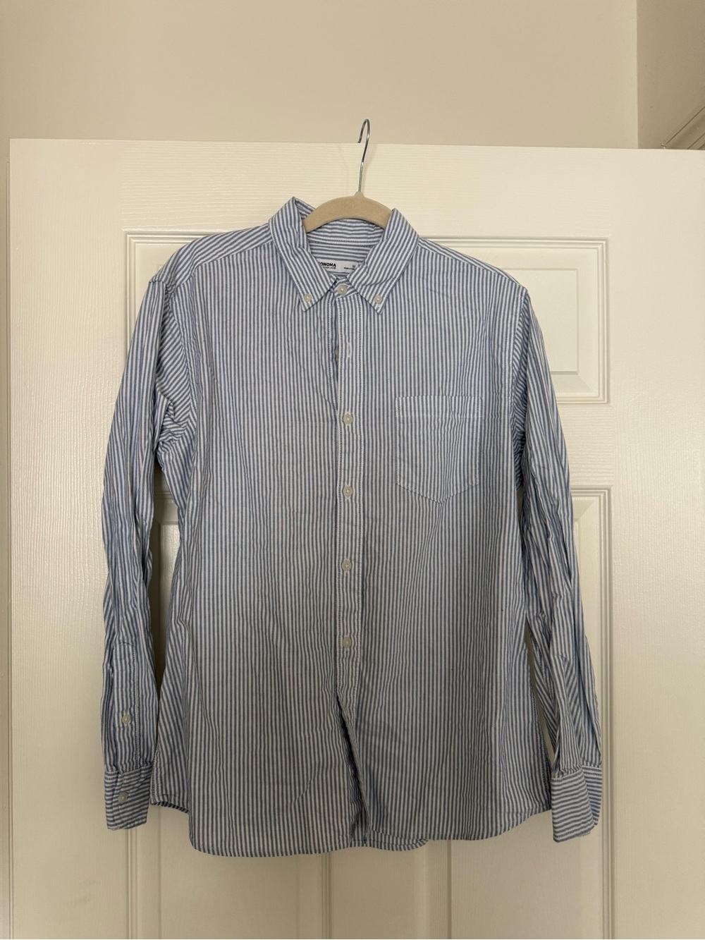 Sonoma Men's Blue Stripe Button-Down Shirt